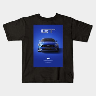 Ford Mustang GT Deep Impact Blue Kids T-Shirt